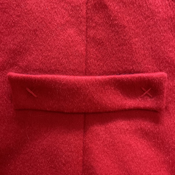 Boden size US 4 (UK 8) red wool/cashmere coat with deep blue inner lining - Picture 3 of 7